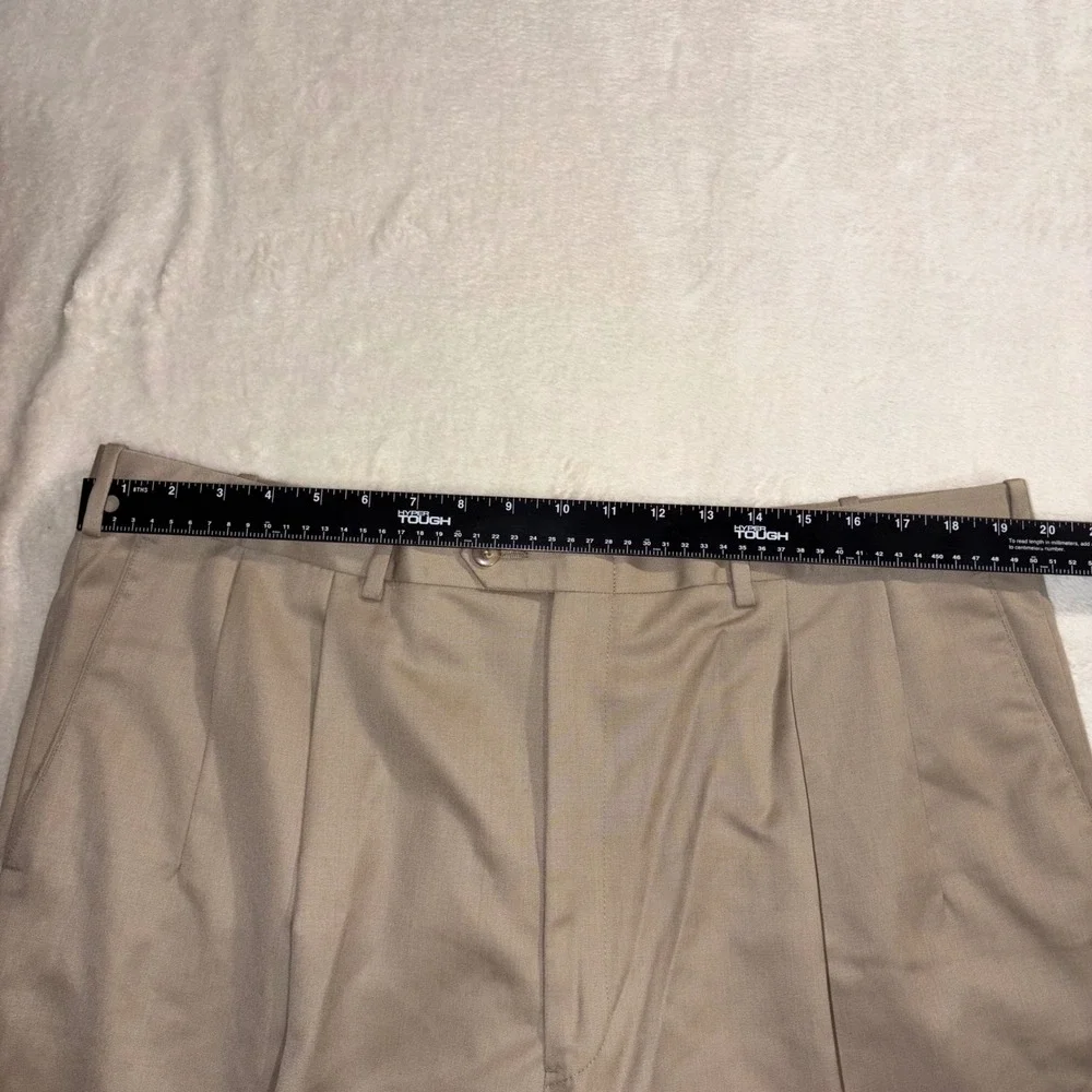JB Britches Winston Khaki Pleated Dress Pants 100% Worsted Wool Italy 40R NWT